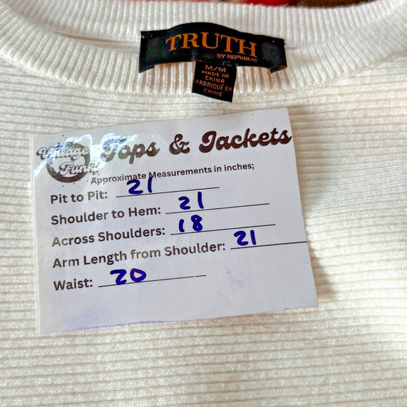 Truth by Republic Textured Knit Sweater Women’s Medium White Pullover Minimalist - Picture 7 of 7